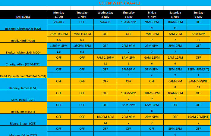 OCT. 31 - NOV. 6